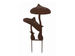 Silhouette déco jardin champignons 30x1x71