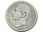 ESPAGNE 50 CENTIMOS 1885 MSM ALFONSO XII TB+ (W685)