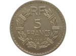 FRANCE 5 FRANCS LAVRILLIER NICKEL 1938 TTB+(G760)