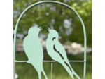 Treillage oiseaux vert métal 25x1x100cm