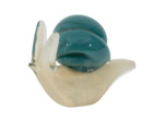 Presse papier escargot verre bleu 13x7x9cm