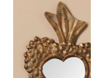 Miroir Ex-voto fleuri patine bronze 25x18x2cm