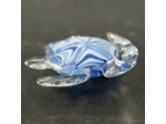 Presse Papier Tortue Verre bleu blanc 12x11x5cm