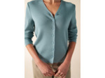 Gilet col V Brévands boutonné maille fine 100% laine Mérinos - SAINT JAMES