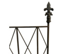 Barrière jardin fer Fleurs de Lys 34x69cm