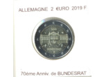 ALLEMAGNE 2019 F 2 EURO COMMEMORATIVE 70 eme ANNIVERSAIRE DE BUNDESRAT SUP
