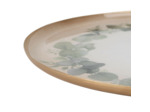 Plateau rond eucalyptus vert métal 35x35x2cm