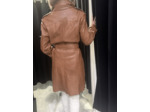 BER4901 Trench long femme cuir camel