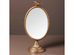 Miroir doré à poser petit oiseau 12x8x25cm