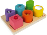 Janod - Puzzle 6 Cubes Sensoriels en Bois I Wood - Jouet d'Eveil Educatif -