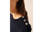 Pull marin uni Marée 100% laine Mérinos SAICT JAMES