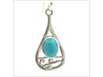 Boucles d'oreilles Turquoise et Argent Massif