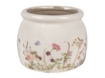 Pot de fleurs rond beige rose céramique 12x10x10cm