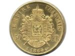 FRANCE 50 FRANCS OR NAPOLEON III 1864 A TTB+ (G1112) Gold Oro