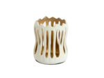 Bougeoir Tivoli métal blanc doré 11x11x13cm
