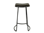 Tabouret en cuir avec pieds fer 50x43x76cm