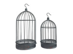 Ensemble 2 cages plantes fer noires 20x47cm