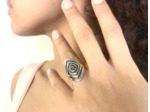 Bague Argent Design Original Losange Infini