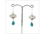 Boucles d'oreilles Turquoise et Argent Massif