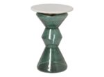 Table d'appoint fumé bleue verte Gaya 58cmx38cm