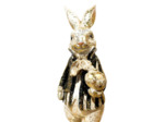 Figurine lapin résine beige 8x9x25cm