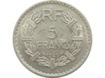FRANCE 5 FRANCS LAVRILLIER Aluminium 1946 TTB+ (G766)