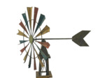 Moulin à vent fer 52x42x126cm