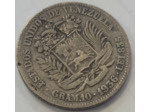 VENEZUELA 2 BOLIVARES ARGENT 1936 TB (KM23)