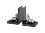 Serre-livres lapin noir argenté 28x12x19cm