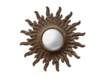Miroir soleil convexe à patine 15x12x32cm