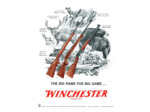 Plaque métal - Winchester, The Big Name For Big Game - 31,5x40