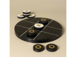 Jeu Morpion OXO Résine Laiton Blanc et Noir 26x4cm