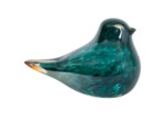Presse papier oiseau verre bleu océan 13x8x9cm