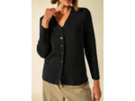 Gilet col V Blainville boutonné maille fine 100% laine Mérinos - SAINT JAMES