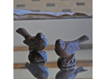 Ensemble couple oiseaux fonte à poser 10x4x8cm