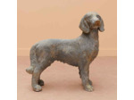 Statuette grand chien gris fibre verre 79x79x29cm