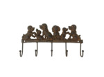 Patères chiens fonte marron 22x3x12cm