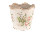 Pot de fleurs céramique rose beige 18x17cm