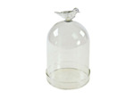 Cloche avec oiseau verre 14x14x24cm