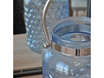 Grande lanterne verre bleu 29x18cm