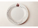 Assiette personnalisable d'un prénom sur le thème des poulettes en porcelaine artisanale peinte à la main diamètre de 19cm, signée et daté
