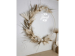 Couronne XL de fleurs séchées <br> Pampa-Coton-blanc naturel