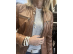 BLF1801 Blouson biker femme cuir cognac