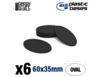 Socles plastiques ovales 60x35mm noir