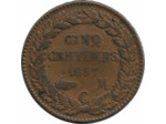 MONACO 5 CENTIMES 1837 MC TB