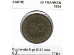 SARRE 50 FRANKEN 1954 TTB+