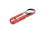 Set de couverts camping pliant inox - Couteau multifonction rouge