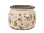 Pot de fleurs intérieur céramique beige rose 15x20x20cm