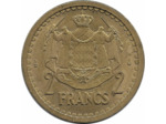 MONACO 2 FRANCS ND (1943) CUPRO-ALUMINIUM TTB+