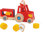 Janod - Tracteur à Tirer - Jouet d'Éveil - 1 Tracteur Enfant + 6 Accessoires -